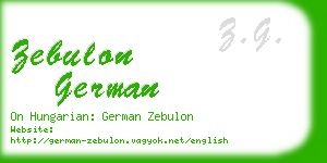 zebulon german business card
